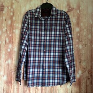 Banana Republic Purple/Blue Plaid Button Front Shirt